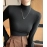 Knitted semi high neck base shirt for women, new autumn and winter interior, black and white autumn clothes, stylish mid neck pullover long sleeved shirt