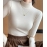 Knitted semi high neck base shirt for women, new autumn and winter interior, black and white autumn clothes, stylish mid neck pullover long sleeved shirt