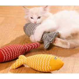 Velvet simulation fish pet cat toy cat mint teasing cat teeth grinding cat supplies fish toy