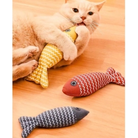 Velvet simulation fish pet cat toy cat mint teasing cat teeth grinding cat supplies fish toy