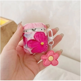 Rose red oil painting flower suitable for AirPods Pro protective case 3rd generation pendant Apple 2nd generation Bluetooth headphone case